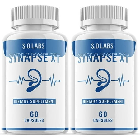 Synapse XT - Tinnitus Support for Healthy Middle and Inner Ear Structures, Including Cilia, Nerves, Hormone Levels and Blood Supply - 120 Capsules (2 Pack)