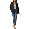 thumbnail image 2 of INSPIRE CHIC Women's Fluffy Fleece Two Pockets Long Sleeve Button Front Closure Casual Coat XL Black, 2 of 6