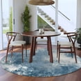 thumbnail image 4 of 8ft Round Rug, Blue Grey Non-Skid Rubber Backing Large Area Rugs - Living Room Bedroom Home Office, Oil Painting Modern Abstract Indoor Floor Mat Carpets Washable Rug, 4 of 9