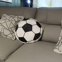 1 Pcs Plush Soccer Ball Pillows,Fluffy Soft Stuffed Sports Throw Pillows Cute Soccer Ball Shaped Cushions for Bedroom Nursery Room Decoration