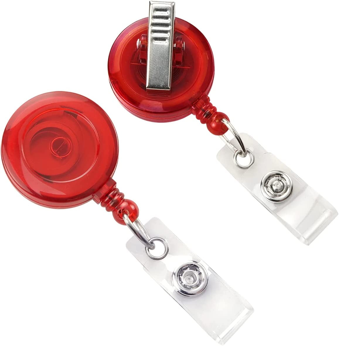 5 Pack Translucent Badge Reel Holders with Alligator Swivel Clip