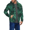 thumbnail image 2 of Honeii Green Leave Fern Print Hoodies for Men, Pullover & Full Zip, Breathable Zip up Hoodie, Sweatshirt-3X-Large, 2 of 5