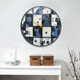 thumbnail image 2 of Yayeee Wall Clock Battery Operated 9.5" Silent Quartz Non-Ticking for Living Room Decor, Black and Blue Cat, 2 of 8