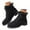 Black, variant on Suede Combat Boots Womens Lug Sole Lace up Low Heel Ankle Boots Retro Round Toe Booties