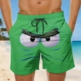 thumbnail image 2 of Casual Shorts For Everyday Leisure With Distinctive Face Print Design Lightweight Comfort Ideal For Spring Summer Outdoor Streetwear, 2 of 6