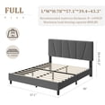 thumbnail image 2 of Full Size Upholstered Bed Frame with Adjustable Headboard, Linen Platform Bed with Wooden Slats Support, Noise-Free Mattress Foundation, No Box Spring Needed, Bedroom Furniture, 2 of 8