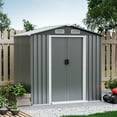 thumbnail image 2 of Costway 6 x 4 FT Outdoor Storage Shed Galvanized Steel Shed with Lockable Sliding Doors, 2 of 10