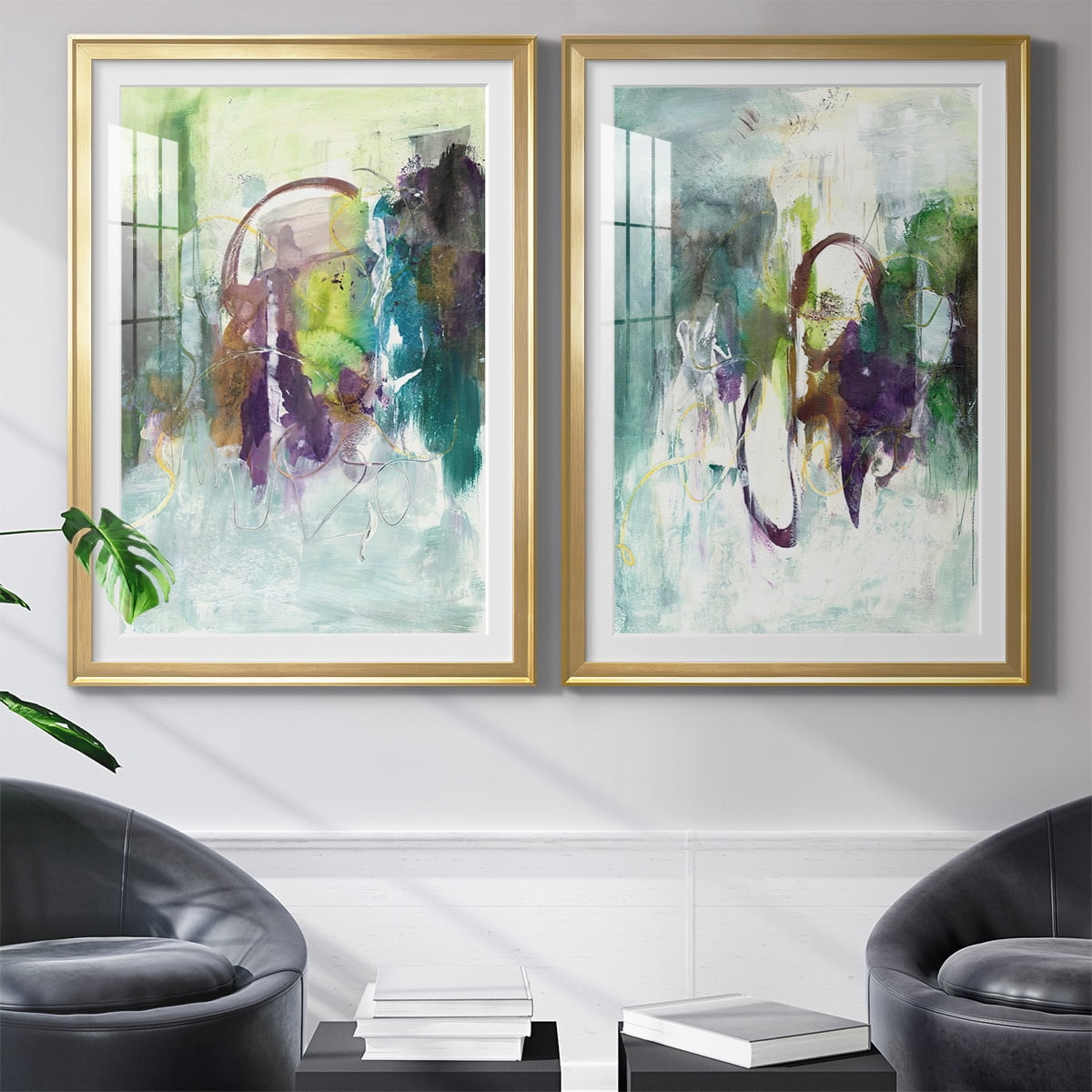 Wexford Home Moving On I Premium Framed Print, 18.5" x 24.5" - Ready to Hang, Gold (Set of 2)