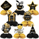 thumbnail image 2 of Adornos de panal de abeja para fiesta de jubilación en oro negro, decoración de mesa de escritorio con forma de panal, decoración de bolas de panal para fiesta de jubilación, 2 of 5