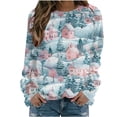 thumbnail image 2 of ZRGHAOYLQ Novelty Christmas 3D Pattern Shirts Womens Merry Christmas Crewneck Sweatshirt Comfy Loose Long Sleeve Shirt Tops for Christmas Gift, 2 of 5