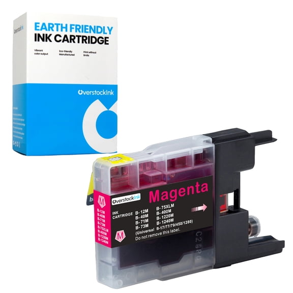 OverstockInk LC75 Magenta Ink Cartridge Compatible for Brother LC75 Ink Cartridge for DCP J525W J725DW J925DW MFC J280W J425W J430W J435W J5910DW J625DW J625W J6510DW J6710DW J6910DW (1 Magenta)