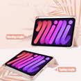 thumbnail image 2 of Pour iPad Mini 6 Case, iPad Mini 6th Generation Case 8.3 Pouces with Pen Holder, Support Touch ID/iPencil Charging, with Clear Hard Back, Rose Gold, 2 of 4