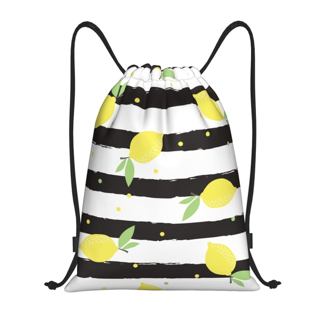 Fotbe Lemon Bolsa Mochila con Cordón Estampada, Bolsa de Gimnasio Deportiva, Bolsa Cinch, Bolsa con Cordón para Hombres y Mujeres-Small