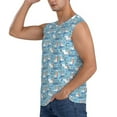 thumbnail image 3 of Lsque Pelican Reed And Fish Print Men's Cotton Blend Sleeveless Muscle Shirts (S-3XL)- Moisture Wicking, Odor Protection, UPF 30+,Large, 3 of 8