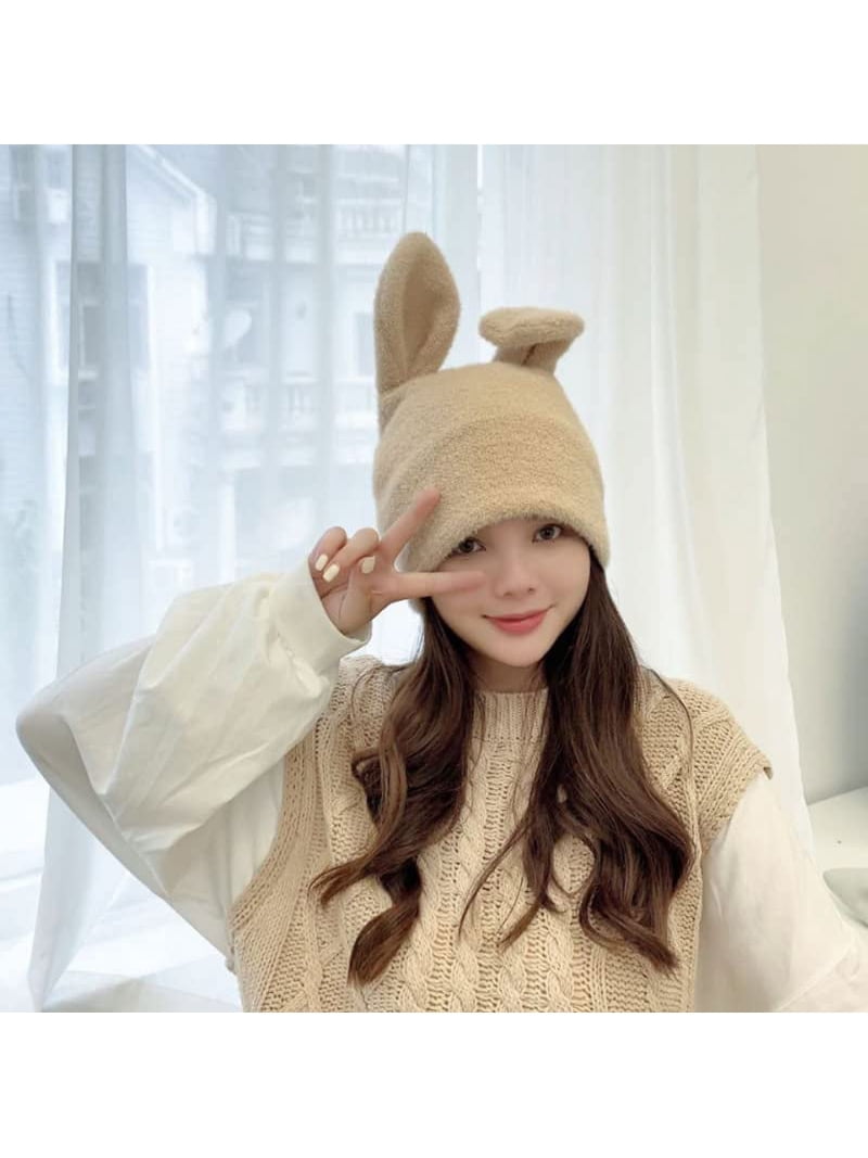 CoCopeaunts Knit Beanie Hats for Women Bunny Hat Warm Knit  display picture 3