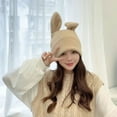 thumbnail image 5 of CoCopeaunts Knit Beanie Hats for Women Bunny Hat Warm Knit Rabbit Ear Crochet Skull Cap with Cute Rabbit Bunny Ears, 5 of 5