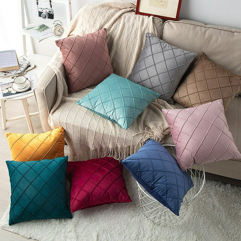 Luxury Velvet Pillow Covers Super Soft Decorative Square Throw Cushion Case  Sofa Couch Bedroom Car Decor French Country Road - AliExpress