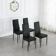 thumbnail image 4 of Ktaxon 6pcs  Dining Chairs Dining Set of 6 High PU Leather High Back ,Black, 4 of 6