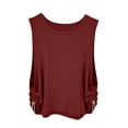thumbnail image 7 of OIOLOYJM Women's Workout Tank Tops Lightweight Sleeveless Workout Tops Side Ruched Yoga Athletic Running Shirts Elegant Casual Gym Cozy Clothes Wine L, 7 of 7