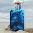 thumbnail image 3 of Lsque Ice Blue Fire Wolf Printed Luggage Cover, Travel Luggage Protector,Scratch and Dirt Resistant, Fits 18-32 Inch Luggage - Large, 3 of 9