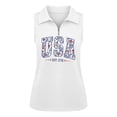 thumbnail image 4 of KHONTS Women's Quarter Zip Golf Shirts USA Printed Independence Day Sleeveless T-Shirts Casual Summer Tops 01-White M, 4 of 4