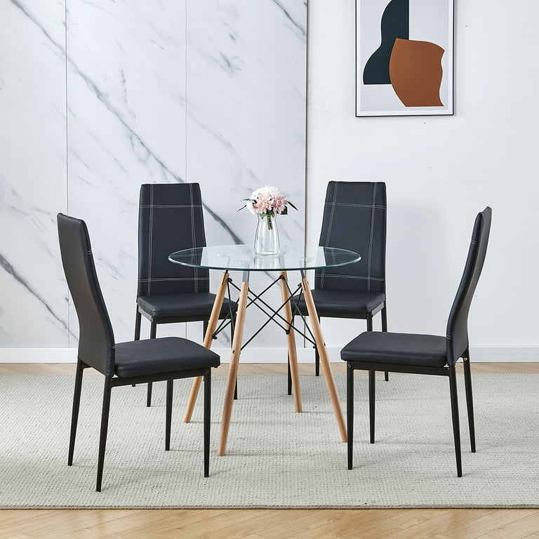 Small black on sale glass dining table