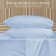 thumbnail image 3 of 100% Pure Egyptian Cotton 800 Thread Count Sheet Set, 4 Pc Set, Sateen Weave, Hotel Collection Soft Luxury Bedding, Fits Upto 21" Inch Deep Pocket (Light Blue Solid, Twin-XL Size), 3 of 5