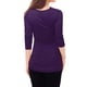 thumbnail image 5 of Top acanalado Allegra K con botones y mangas largas Cuello vuelto para mujer Púrpura XXL, 5 of 6