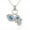 Blue, variant on 925 Sterling Silver Womens Evil Eye Hamsa Blue White CZ Pendant Necklace