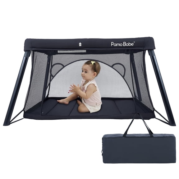 Pamo Babe Travel Playard for Toddler, Lightweight Portable Baby Playpen for Travel
