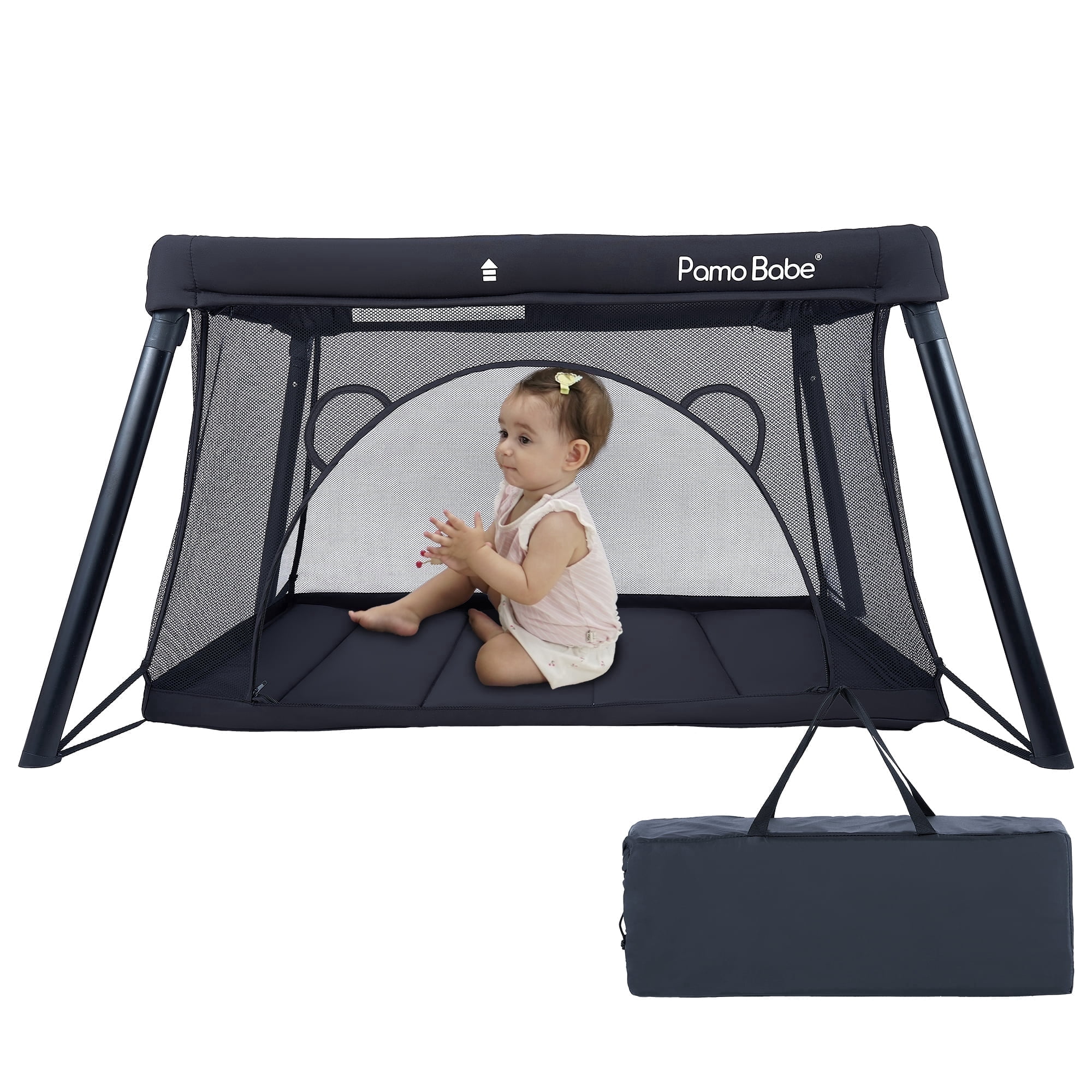 Pamo Babe Travel Playard for Toddler, Lightweight Portable Baby Playpen for Travel