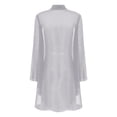 thumbnail image 2 of Eandarui Womens Elegant Chiffon Sheer Bolero Cardigan Shrug Long Sleeve Open Front Shawl Wraps for Grey 3XL, 2 of 5