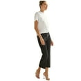 thumbnail image 6 of Womens Cotton Blend Straight Leg Cropped Pants with Pockets Black Large, 6 of 6