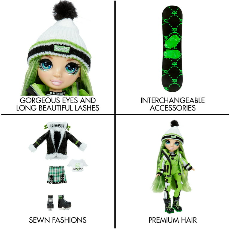 Rainbow High Winter Break Jade Hunter – Green Winter Break Fashion Doll and  Playset with 2 Complete Doll Outfits, Snowboard and Winter Doll  Accessories, Great Gift for Kids 6-12 Years Old 