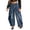 Blue, variant on High Waist Baggy Asymmetrical Wide Leg Pants Button Wrap Fashion Casual Denim Jeans for Women Daily Pants for Women Casual