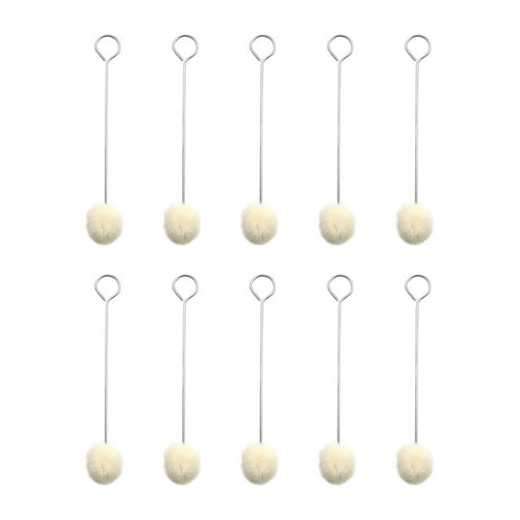 10pcs Wool Daubers Leather Ball Brush Leather Dye Applicator Metal Handle