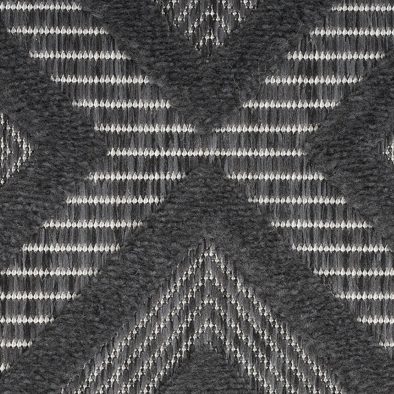 Nourison Versatile Solid Diamond Indoor Outdoor Flatweave Runner Rug Charcoal Black 2' x 6'