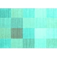 thumbnail image 1 of Ahgly Company Machine Washable Indoor Rectangle Abstract Turquoise Blue Contemporary Area Rugs, 8' x 10', 1 of 4