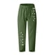 thumbnail image 4 of Pantalones estampados de bolsillo de algodón y lino sueltos casuales de verano para mujer Pantalones Pompotops ulkah939027, 4 of 5