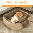 thumbnail image 3 of solautey Rectangle Pet Bed Machine Washable Pet Sleeping Sofa with Removable Cushion Non-Slip Bottom Pet Bed for Cats Small Medium Dogs, 3 of 8