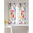 thumbnail image 3 of Spring Flower Curtains 45 Inch Length,Sheer Curtains for Bedroom Living Room Window Abstract Gradient Blue Purple Red Green Rod Pocket Drapes Kitchen Curtains Small Half Window 52"x45" 2 Panels, 3 of 7