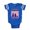 Royal Blue, variant on CafePress - Penguins CROP Text - Cute Infant Baby Football Bodysuit