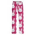 thumbnail image 7 of Easter Pajamas Women Drawstring Wide Leg Casual Pjs Funny Bunny Print Comfy Stretch Waist Pants (Hot Pink,L), 7 of 7