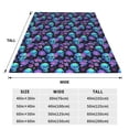 thumbnail image 3 of Honeii purple flower blue Skull Print Fleece Blanket - Throw Blanket for Bed, Sofa, Couch, Camping, and Travel , Microplush Ultra Soft Warm Blanket-60"x50", 3 of 7