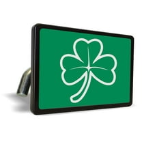 Irish Shamrock Logo (Color Design) - Premium QuaIity Anodized Billet Aluminum Laser Engraved UV Resistant Metal Trailer/Tow Hitch Cover for 2" Receivers, Luxury Product for Truck, SUV or Car