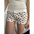 thumbnail image 2 of ZAXARRA Women Lounge Shorts, Low Waist Button Closure Printed Slim Pajama Shorts Sleepwear, 2 of 6