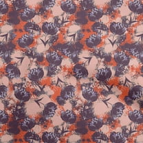 oneOone Polyester Spandex Peach Fabric Florals Sewing Material Print Fabric By The Yard 56 Inch Wide