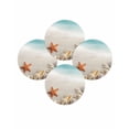 thumbnail image 7 of 15 Inch Round Placemats Set of 4, Summer Oceans Beaches Non Slip Heat Insulation PP Table Mats, Sea Waves Starfish Shells Coastal Washable Place Mats for Kitchen Dining Party Table Decor, 7 of 7