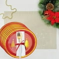 thumbnail image 6 of 10-Pack Gold Foil Red Christmas Party Plates, Gold Decorated Disposable Dinnerware, Holiday Celebration Tableware, Party Supplies for Festive Gatherings, 6 of 8