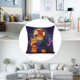 thumbnail image 3 of Cartoon Cat Witch Halloween Illustration Linen toss pillowcase decoration pillowcase gifting preferred 24x24 inch cushion cover sofa pillowcase sofa bedroom living room car, 3 of 5
